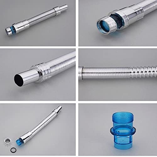 Desagüe flexible de acero inoxidable con bajante extensible para lavabos de baño 4
