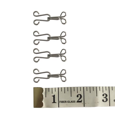 4 x Large Silver Metal Rustproof Hooks & Eye Sewing Closure for Fur Coat Jacket Cape Stole Bracelet Jewelry Books Crafts and More