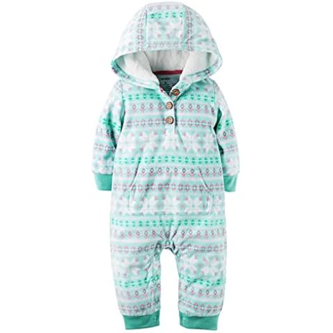 Carter's Girls Fleece Hooded Romper with Pockets Cover