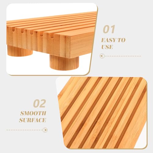 Bandeja rectangular pequeña para sushi de bambú caqui miniatura 7