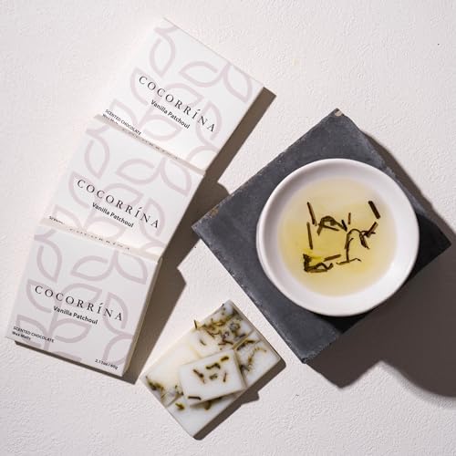 Cocorrína Cubos de Cera Perfumada - 4 x 60g Vainilla Patchoul, fragancia ambiente cera fundida perfumada para lámpara de fragancia, para decoración del hogar, sets de regalo para Navidad, cumpleaños