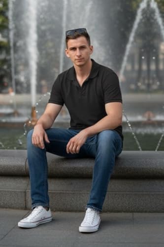 Image of Polo T-Shirt for Men | T Shirt for Man| Cotton Rich Solid Collar T-Shirt Shirt for Men| Premium Regular Fit Half Sleeve Polo Shirt Casual Wear