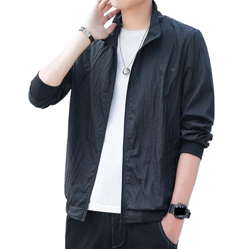 Veste protection solaire voyage en plein air coupe-vent pour homme noir 3XL