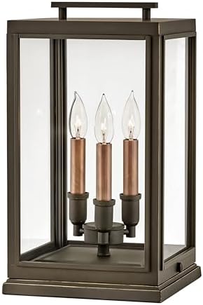 Hinkley Sutcliffe Three Light Outdoor Large Pier Mount, Oil Rubbed Bronze