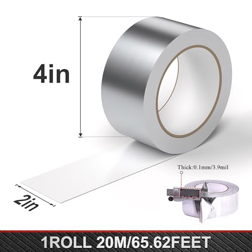Image of Duct Tape Heavy Duty Waterproof - Aluminum Foil Tape Silver Metal Patch Seal Tape High Temperature Insulation Adhesive for Ductwork Sealing