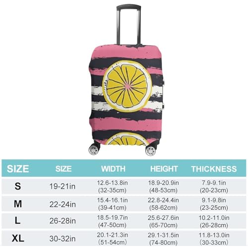 Yellow Lemon Slices Luggage Covers Tsa Approved Suitcase Cover Elastic Washable Luggage Sleeve Carry on Cover Protector Anti-Scratch Suitcase Protector Fits 19-30 Inch Case(M)2