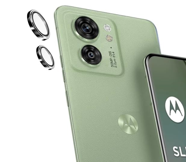 Image of Designed for Motorola Moto Edge 40 5G Camera Lens Protector /Individual Metal Ring /Strong Adsorption /Scratch Resistant Ultra-Thin HD Clear, 2Piece-Silver