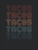  TACOS: Cuaderno de líneas forrado, Carta (21,59 x 27,94 cm), 120 páginas, papel crema, cubierta mate