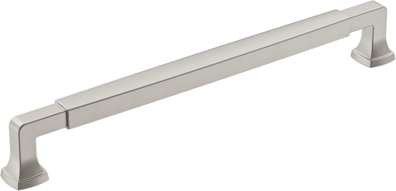 Amerock BP36890G10 Stature Cabinet Pull, 8-13/16 in (224 mm) Center-to-Center, Satin Nickel, 8-13/16 inch (224mm) Center-to-Center