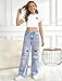oyyniis Jeans for Teen Girls Baggy Wide Leg Ripped Denim Pants Cute Y2K Distressed Streetwear Preppy Outfits Size 14