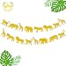 Jungle Safari Animal Banner Gold Glitter Zoo Garland Baby Shower Child Kids Boy Girl Birthday Party Supplies Decorations PRE Strung 2 PCS