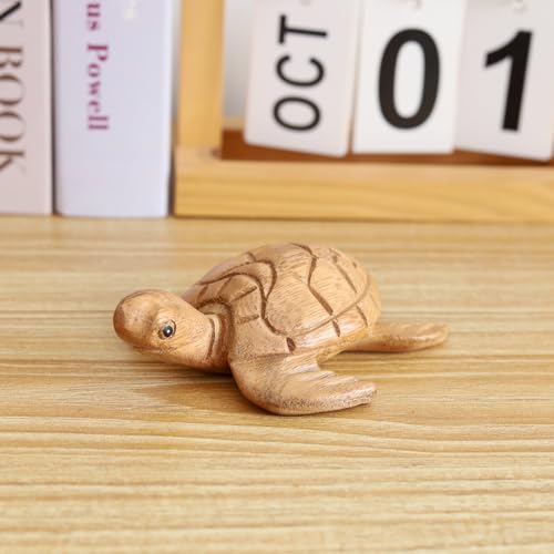 Figura de Tortuga Marina de Madera Tallada a Mano miniatura 3