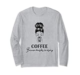 Divertida vida de moño desordenada beber café es perfecto es un gran regalo para los amantes del café y los amantes de los moños desordenados que aman los granos de café para cumpleaños, Navidad, Día de la Madre, Pascua y Día del Padre y Acción de Gracias y cinco de mayonesa