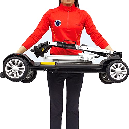 Foldable 4-Wheel Mobility Scooter - Airline Approved Portable Compact Motorized Scooter 44Lbs Lightweight Wheelchair With 6.5Ah Aviation Lithium Battery,Red #TOP4