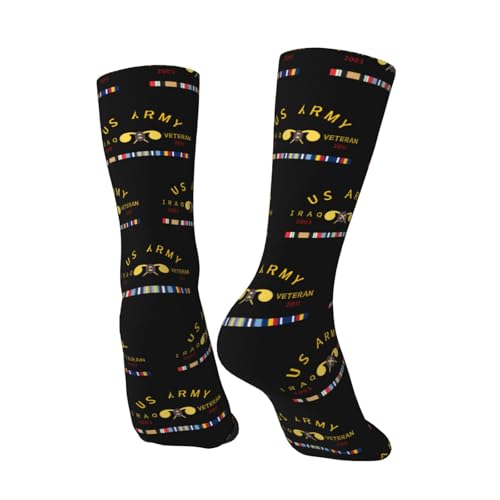 Military Chemical Corps Iraq Veteran Adult Polyester Crew Socks Breathable Moisture-Wicking Athletic Running Gym64