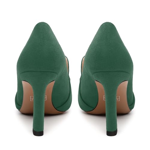 Women's Pumps, Pointed Toe Stiletto High Heel Shoes for Women, Slip On Fashion Solid Faux Suede Pump for Wedding Office Party4