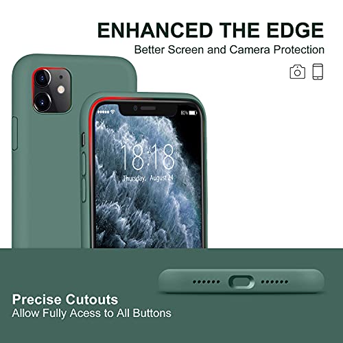 Dtto Compatible With Iphone 11 Case, [Romance Series] Full Covered Silicone Cover [Enhanced Camera And Screen Protection] With Honeycomb Grid Pattern Cushion For Iphone 11 6.1” 2019, Midnight Green #TOP1