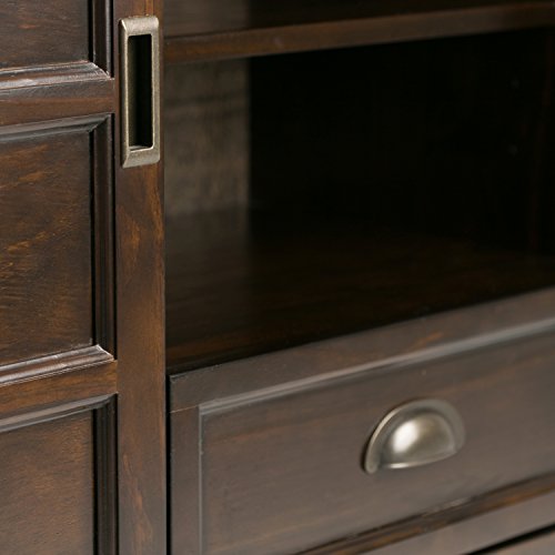 Simplihome AXCRBUR17-MAH Burlington Solid Wood Universal Tv Media Stand, 54 Inch Wide, Traditional, Living Room Entertainment Center With Storage, For Flat Screen Tvs Up To 60 Inches In Mahogany Brown thumb #5