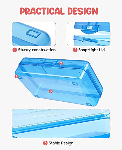 Image of Party Propz Large Capacity Pencil Box for Boys - Blue Compass Box for Boys | Stylish Geometry Box for Girls | Pencil Box Set Toys for Kids 3+ Years | Kids Geometry Box | Transparent Pencil Box