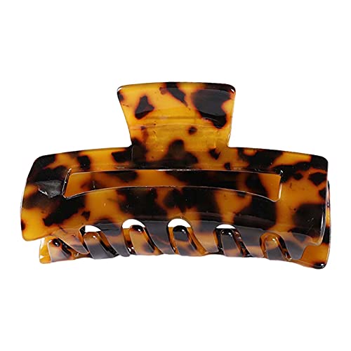 Grandes pinces à cheveux - Imprimé léopard - Bonne tenue - Accessoires de coiffure - En écaille de tortue - Pour filles - Cheveux fins et épais - Marron