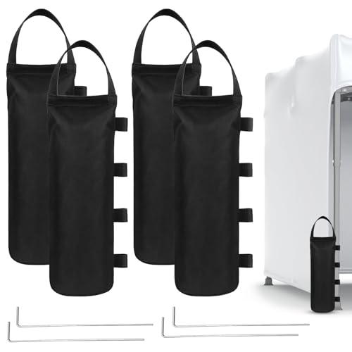 Sandsäcke zum Beschweren Pavillon Gewichte 4er Set 20x50cm Sandsack Beschwerung mit 4 Zeltheringe für Outdoor Zelt Pavillon Sonnenschirm Strandzelt Stabilisierung & Sicherheit für Camping Garten