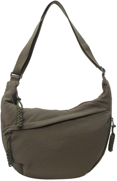 Nylon Crescent Crossbody Bag for Women Shoulder Tote Handbag Casual Sling Bag Dumpling Purse Bag for Outdoor Travel