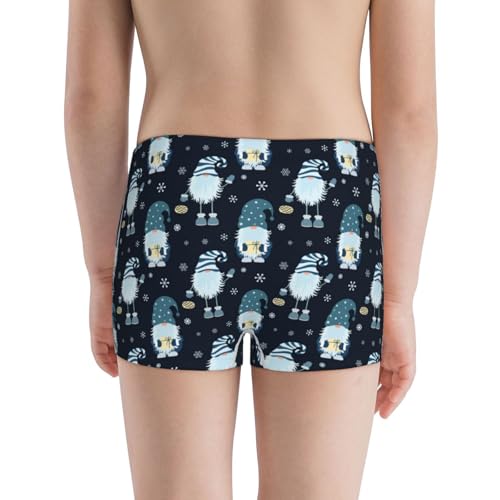 Boys' Cotton Boxer Brief Soft Underwear-Christmas Gnome Blue3