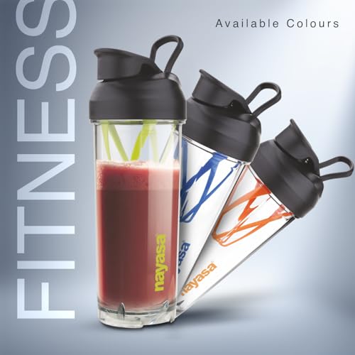 Image of Nayasa Sprint Gym Plastic Shaker Bottle 850 ML | Unbreakable Protein Shaker Bottle with Mixer | Pre Workout And BCAAs Gym Bottle, Leakproof Gym Sipper Bottle for Men & Women | Green