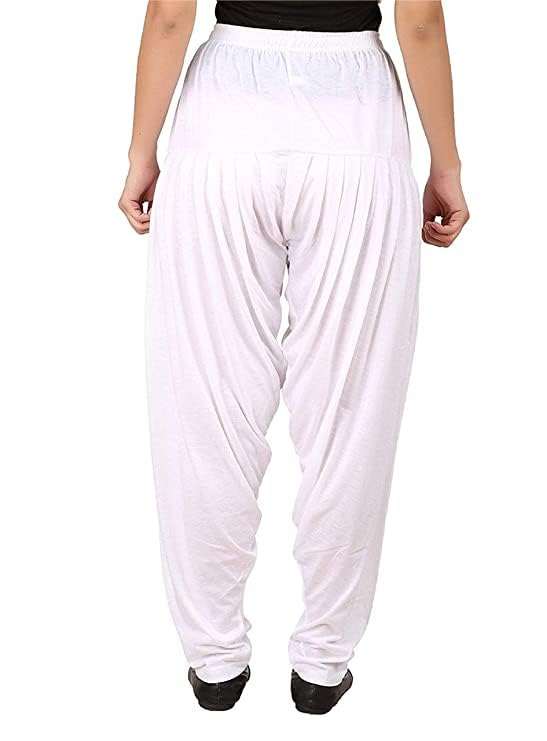 Image of Ultra Soft Rayon Viscose Solid Attractive Pleated Pattern Casual wear Patiala Pants for Womens