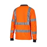 UPOWER HL199OF-XL U-Power HL199OF-XL-Polo Manga Larga alta visibilidad gama HI-Light Modelo Shine Orange Fluo Talla XL, czarny