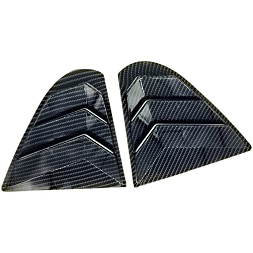 HIGH FLYING for Mitsubishi Lancer 2008-2017 Car Exterior Accessories Back Window Scoop Louver Cover ABS 2pcs (Carbon Style)