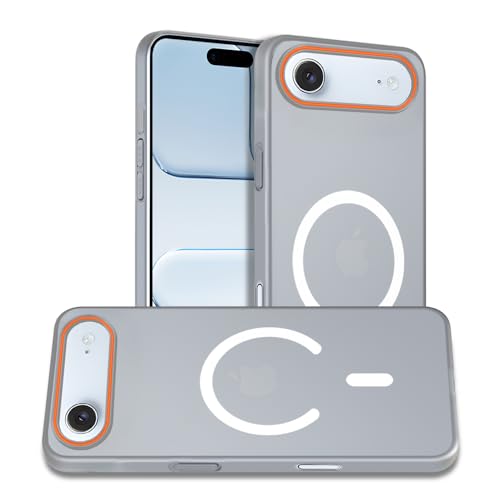 Image of AESTMO iPhone 17 Air Back Cover | Slim Hard Shell | Matte Frosted Hard Back Translucent Back Cover for iPhone 17 Air (Compatible with MagSafe Accessories, (Grey)