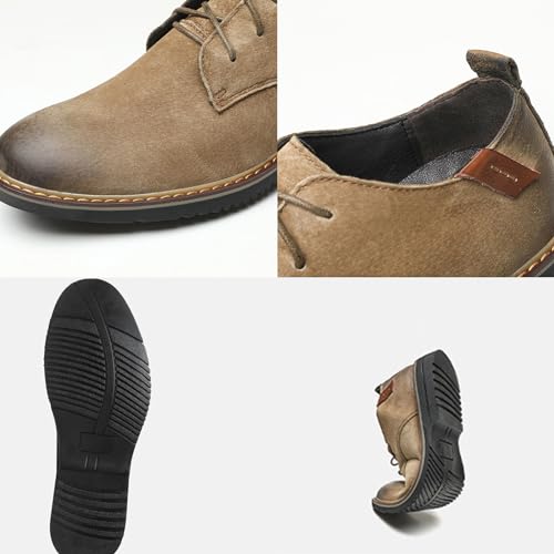 Men's Classic Lace Up Oxfords,Casual Leather Comfort Dress Shoes British Business Wing Tip Non-Slip Formal Shoes2