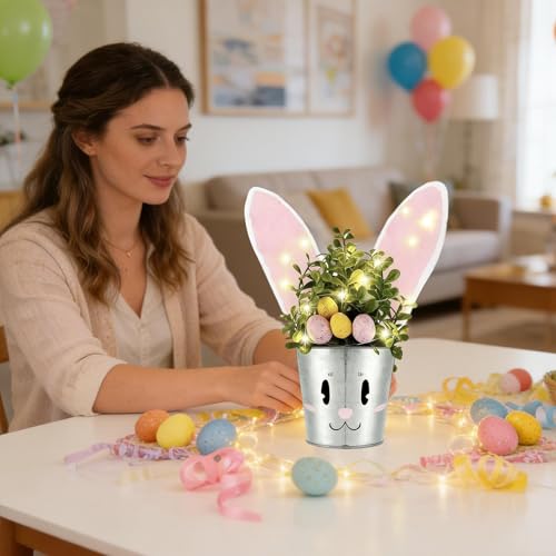 Vase lapin lumineux à LED pour fleurs et décoration de table originale