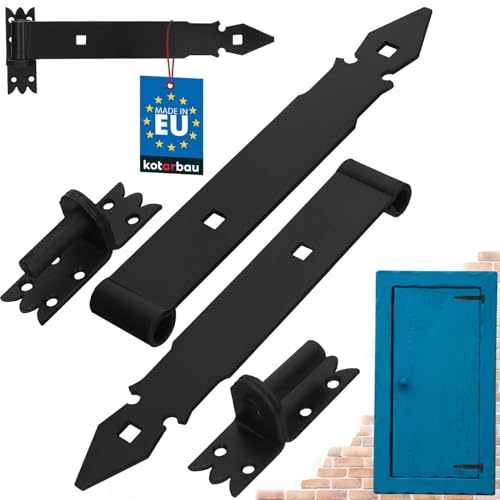 KOTARBAU® Lot de 2 charnières de portail avec gonds - En acier inoxydable - 300 mm