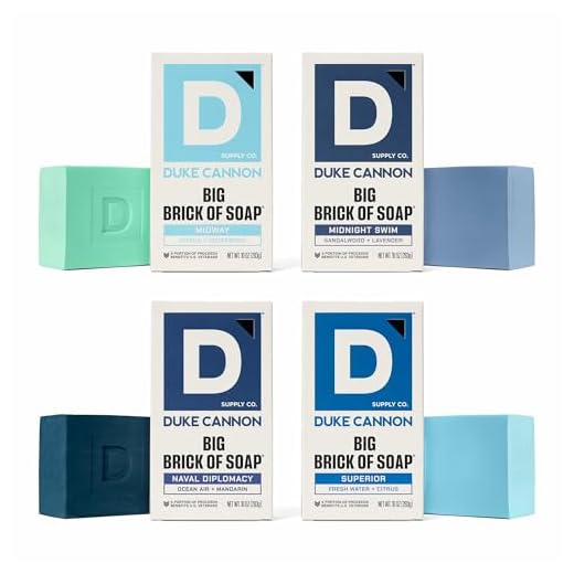Duke Cannon Supply Co. Big Brick of Soap Bar Variety-Pack - Extra Large, Masculine Scents, 10 oz (Variety 4 Pack) (EL CUATRO, Variety Pack (4 Count))