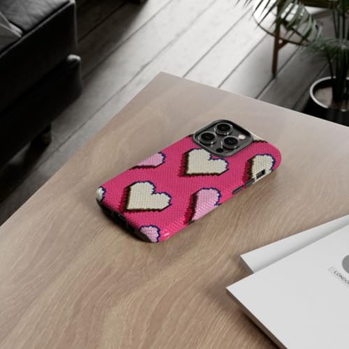Coque iPhone 14 Pro cœurs pixelisés : protégez votre écran et boîtier - 4