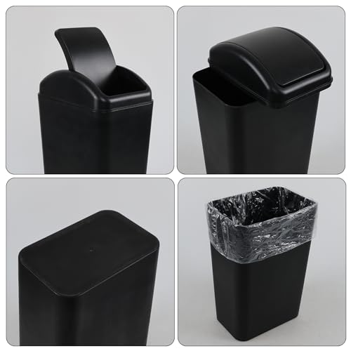 Caneca de basura de plástico con tapa basculante 3.5 galones miniatura 3