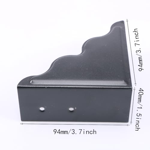 Image of 4 Pcs Metal Corner Protectors, Black Decorative Corner Guard for Wood Funiture Table Box Cabinet Edge Protectors