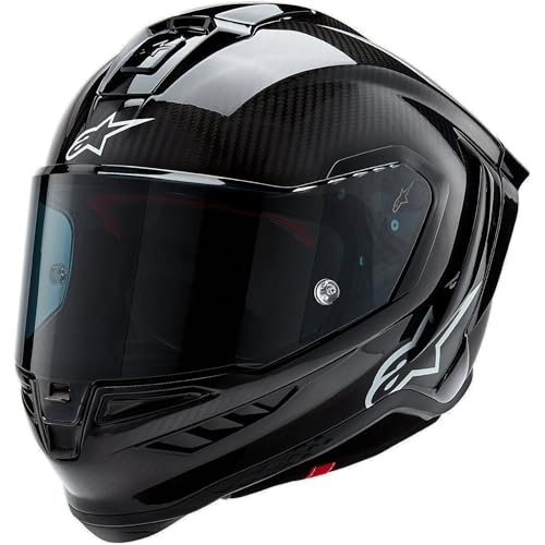 Alpinestars Supertech R10 Solid Helmet, Carbon Shell, CE-Certified, Advanced Ventilation & Fit, 2XL, Black Carbon Mattee & Glossy
