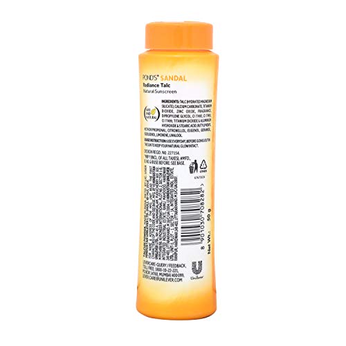 Image of POND'S Sandal Radiance Talcum Powder Natural Sunscreen, Pack of 50 g