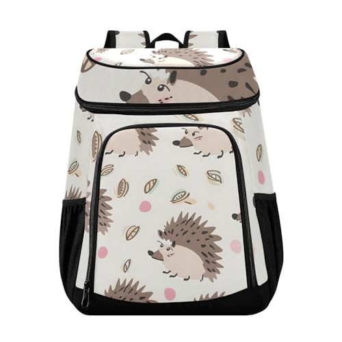 Hedgehog Cute Forest Animal Cooler Backpack Cooler Insulated Leak Proof Lunch Backpack 36 Cans Waterproof Soft for Men Women Picnic Hiking Camping Beach