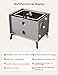 WANGJISSA Smart Bedside Table with Wireless Charging & Fingerprint Lock, 2 Storage Drawers, Modern Nightstand for Bedroom, Living Room, Office(40x40x50cm)