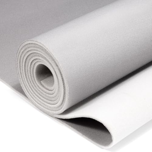 Babnecl Auto Headliner Fabric 74' L × 60' W Mesh Type with Foam Backing - Tube Packaging - Gray Interior Replacement Material for Car/Truck/SUV/RV Roof - Home Repair/DIY Headliner Material