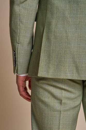 Men’s Green Houndstooth Tweed Formal Suit, Slim Fit 3 Piece Set Sold Separately3