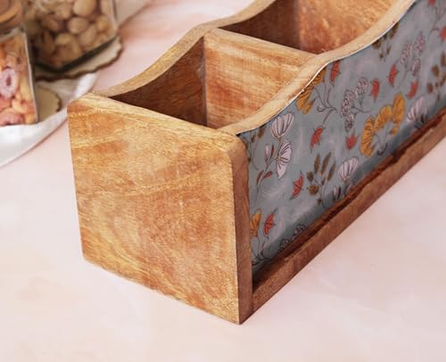 Image of Monstera Hut - Wooden Cutlery Holder |Spoon Stand For Kitchen | Spoon Holder |Utensil Holder for Kitchen Counter | Wooden Storage Organiser (30 *10*10 cm)
