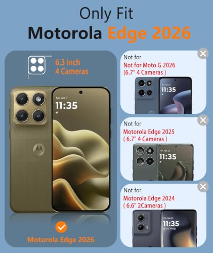 Image of FNTCASE for Motorola Edge 2026 Case: Moto Edge 2026 Case with Screen Protector Non-Slip 14FT Military Grade Drop Protection, Shockproof, Slim Fit, Anti-Scratch TPU Matte Phone Cover (Black)