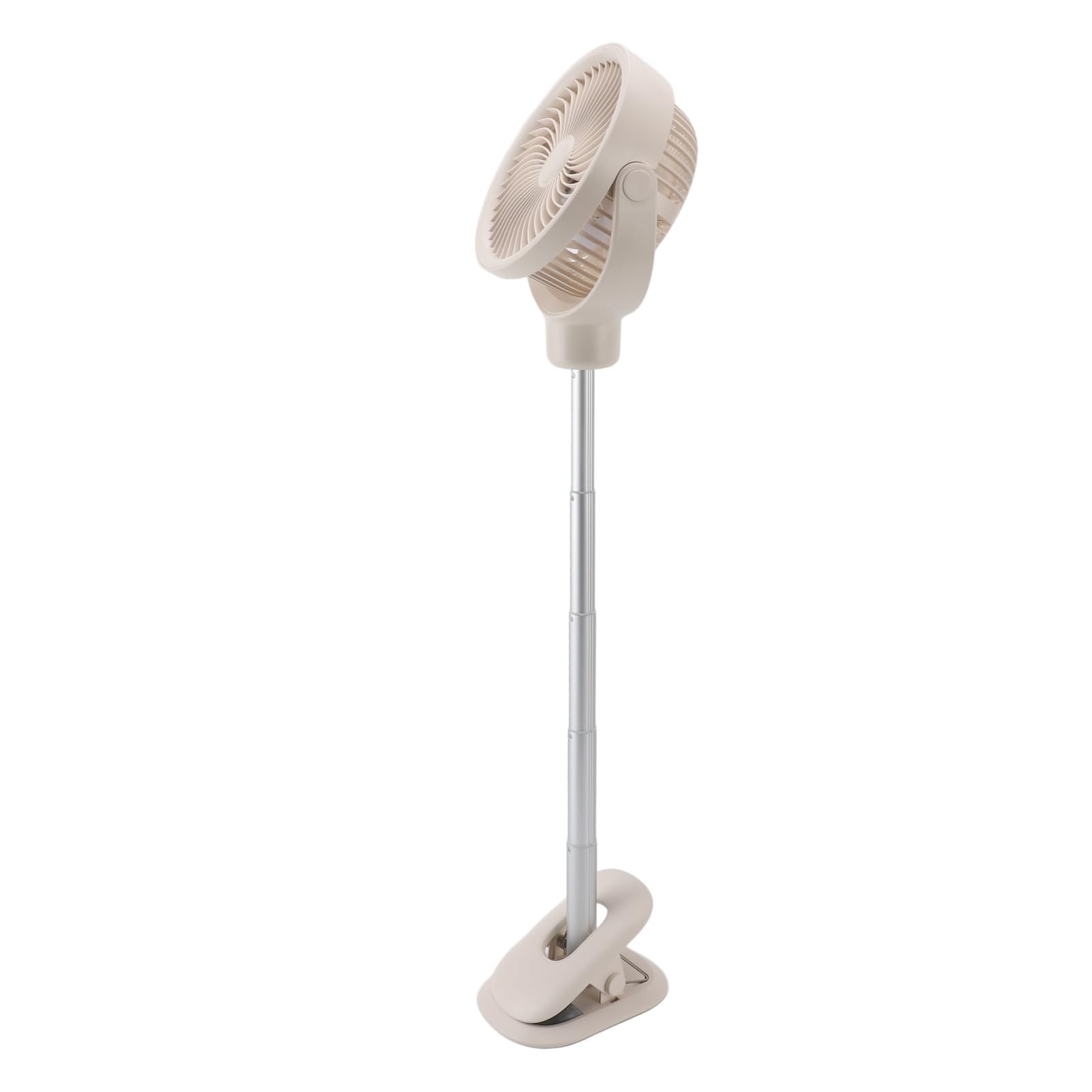 Topiky Ventilatore da Scrivania Oscillante, Ventola Telescopica con Clip con Luce Notturna a LED, Ventilatore da Tavolo Piccolo Ricaricabile Tramite USB, Portatile Silenzioso a 4 velocità per