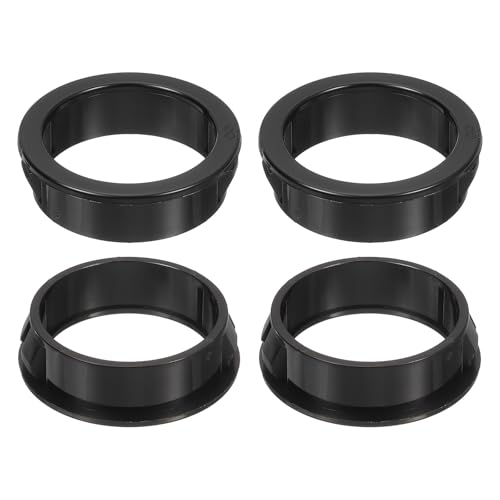 sourcing map 4 ojales de buje a presión de cable, diámetro de montaje de 1-3/8 pulgadas de diámetro, protector de ojal de cable redondo de nailon negro, ojales de plástico para cableado