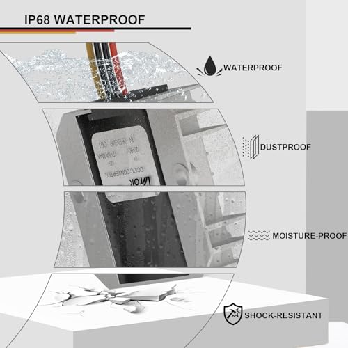 DROK DC-DC Buck Volt Converter, 20-90V to 12V 6A Car Power Converter Step Down Volt Module, 24V 36V 48V 60V 72V IP68 Waterproof Aluminum Shell Regulator Board Buck Converter3